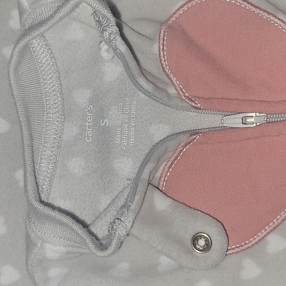 Carter’s Fleece Heart Polka Dot Zipper Sleep Sack - Girls - Small - Picture 3 of 3